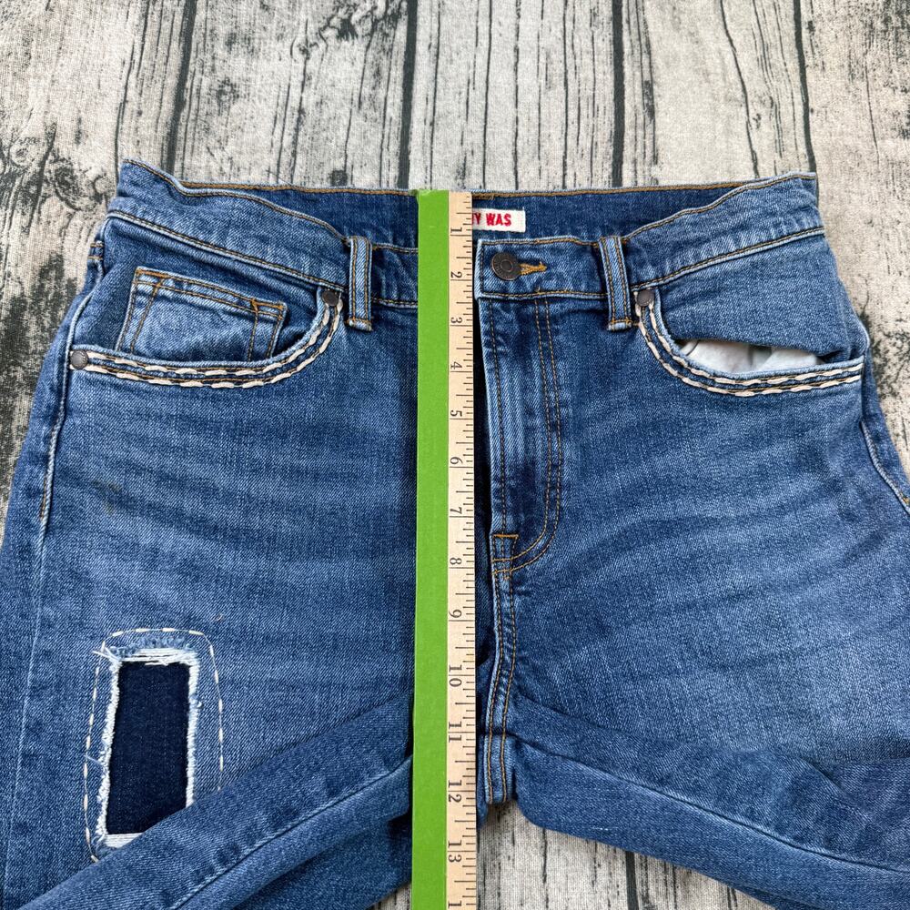 Johnny Was Cropped Baby Boot Jeans 28 Blue Embroidered Boho Floral - Picture 10 of 13